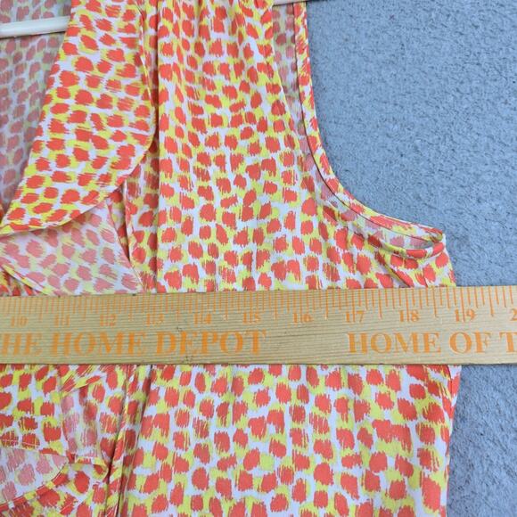 Ann Taylor Ruffle Sleeveless Top Women Med Orange Yellow Fall Autumn Candy Corn - Picture 6 of 8